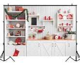 Christmas Kitchen Interior Photography Backdrop Shopbackdrop